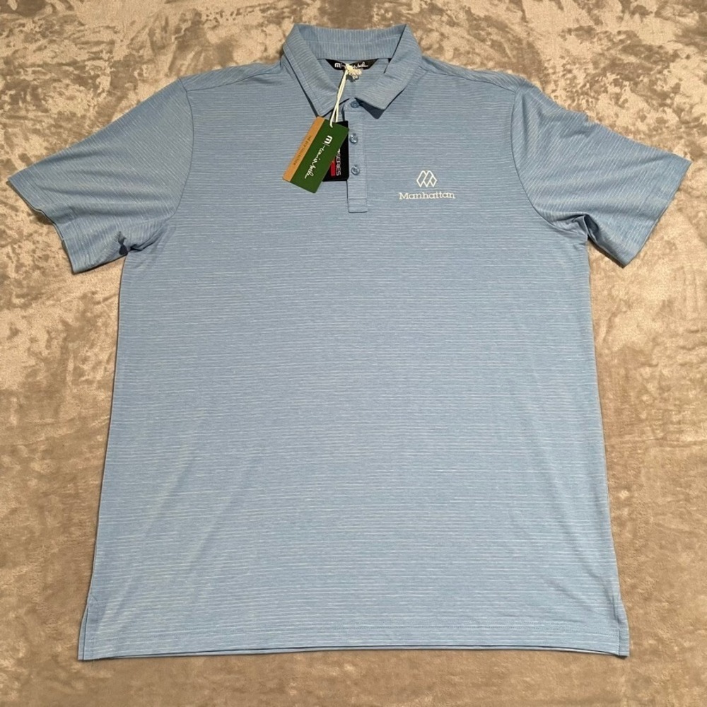 Travis Mathew Shirt Mens XL Blue Polo Golf Performance Casual NWT